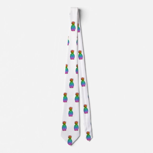 Rainbow Colourful Pineapple Tie (Front)
