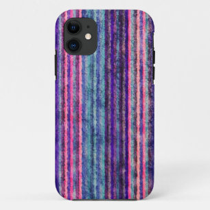 Rainbow Colourful Stripes Grunge Textures 2 iPhone 11 Case