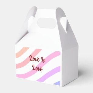 Rainbow colourful stripes pastel love is love prid favour box