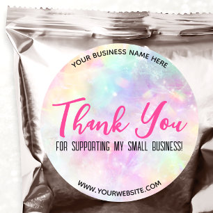 Rainbow Colourful Thank You Order Small Business Classic Round Sticker