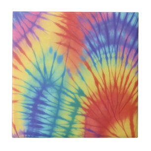 Rainbow Colourful Tie Dye Pattern Ceramic Tile