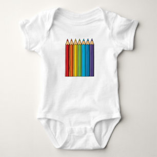 Rainbow Colouring Pencils Baby Bodysuit