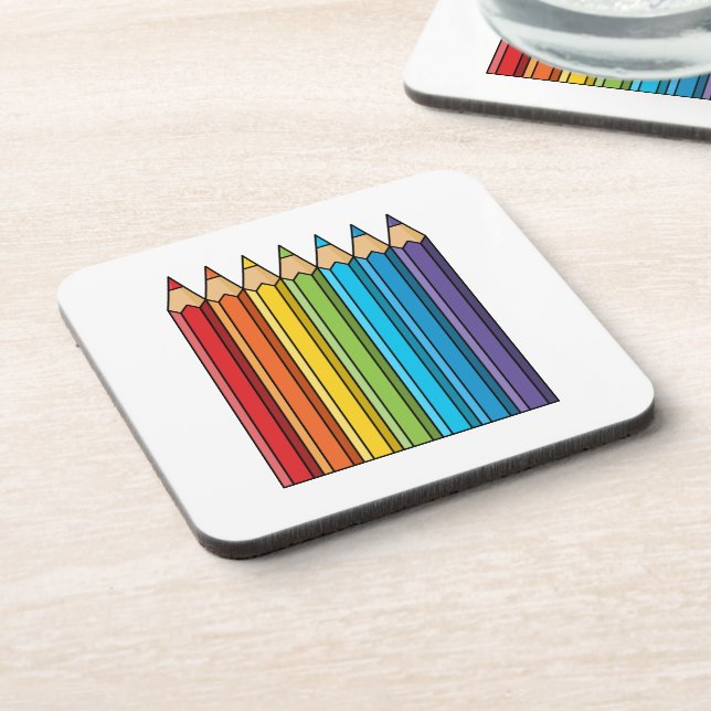Rainbow Colouring Pencils Coaster (Left Side)
