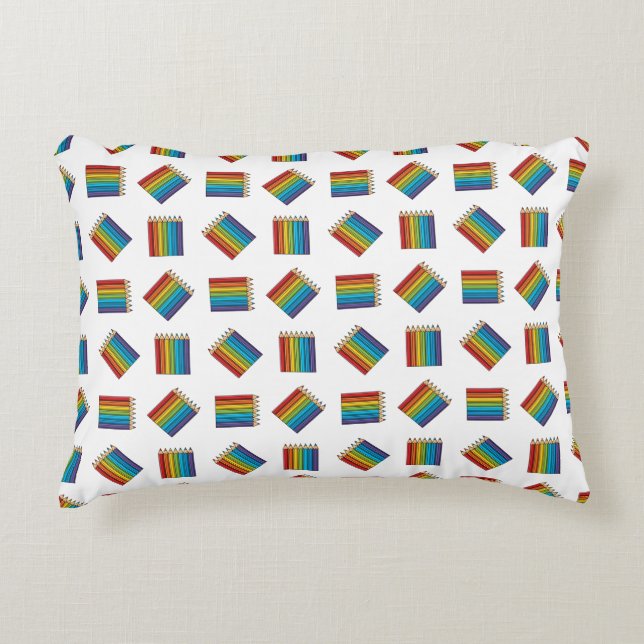 Rainbow Colouring Pencils Decorative Cushion (Front)