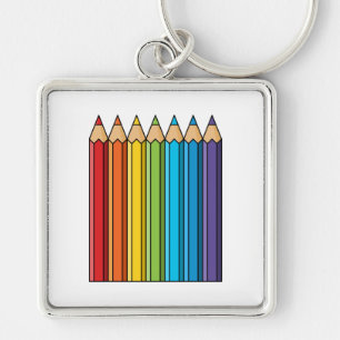 Rainbow Colouring Pencils Key Ring