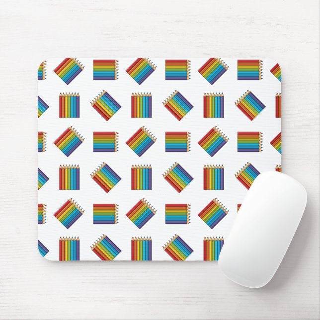 Rainbow Colouring Pencils Mouse Pad (With Mouse)