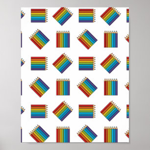 Rainbow Colouring Pencils Poster