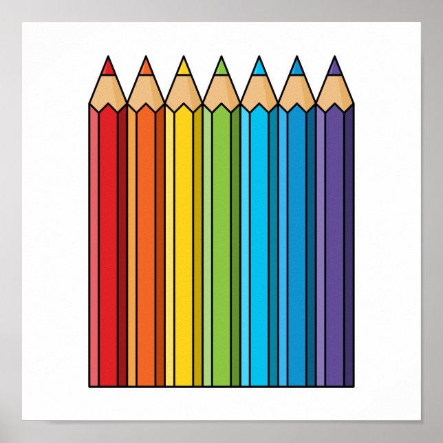 Rainbow Colouring Pencils Poster (Front)