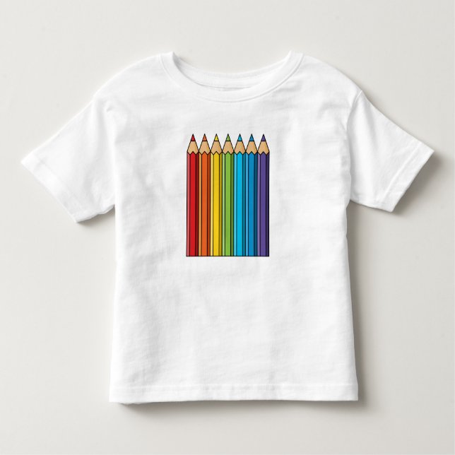 Rainbow Colouring Pencils Toddler T-Shirt (Front)