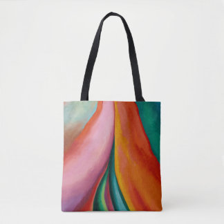 Rainbow colours abstract painting Georgia O'Keeffe Tote Bag