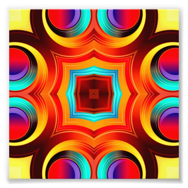 Rainbow Colours Abstract Pattern Photo Print (Front)