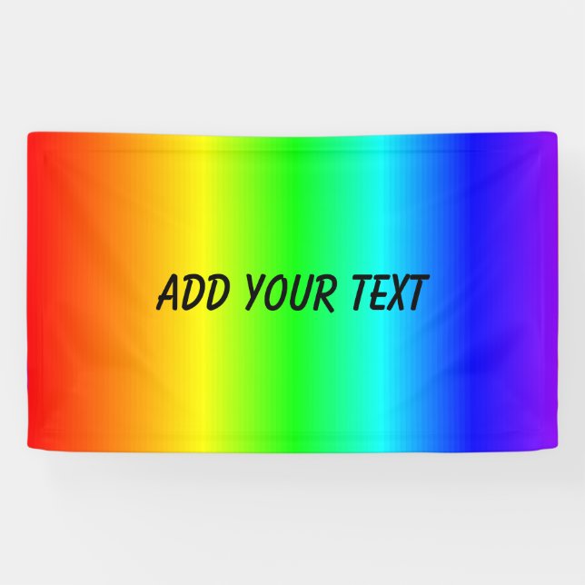 Rainbow Colours Add Name or Text Banner (Horizontal)