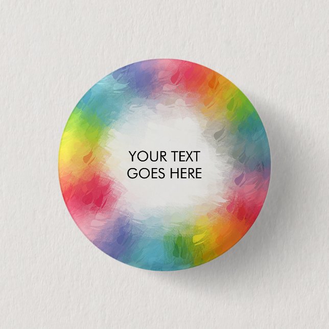 Rainbow Colours Add Your Text Name Template 3 Cm Round Badge (Front)