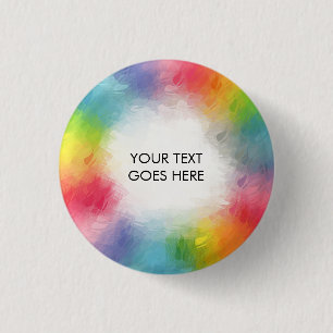 Rainbow Colours Add Your Text Name Template 3 Cm Round Badge