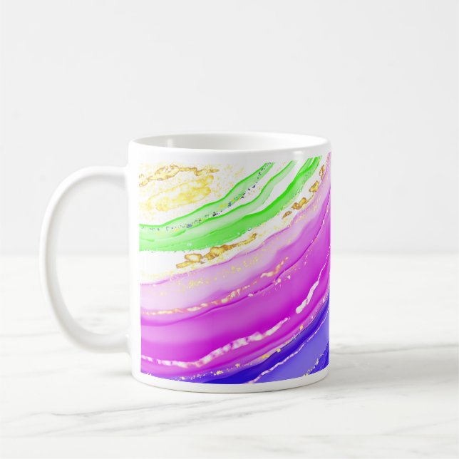 Rainbow colours background  coffee mug (Left)