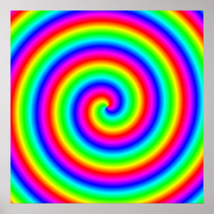 Rainbow Colours. Bright and Colourful Spiral. Poster