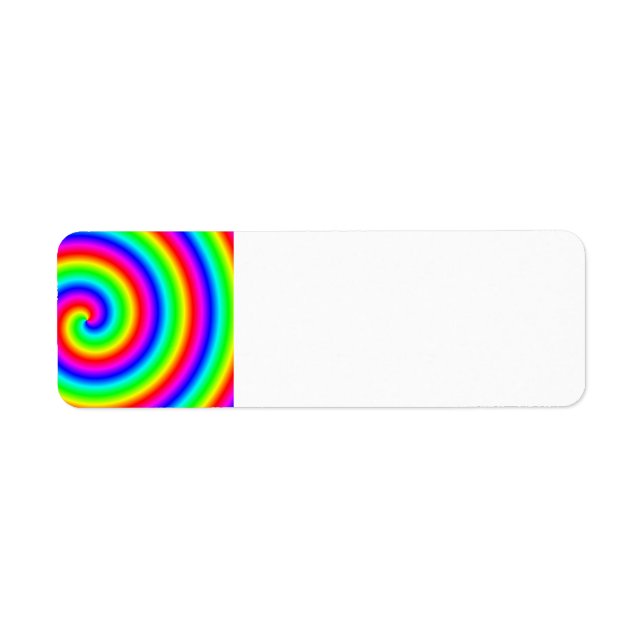 Rainbow Colours. Bright and Colourful Spiral. Return Address Label (Front)