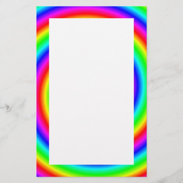 Rainbow Colours. Bright and Colourful Spiral. Stationery (Front)