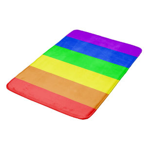 Rainbow colours, bright happy stunning stripes bath mat