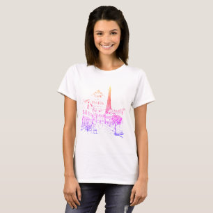 Rainbow colours Cafe Paris T-Shirt