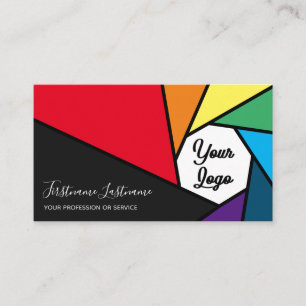 Rainbow colours camera aperture for Photographers  Business Card