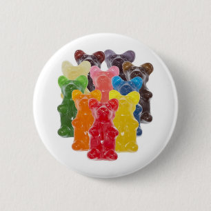 rainbow colours candy lover gummy bear 6 cm round badge