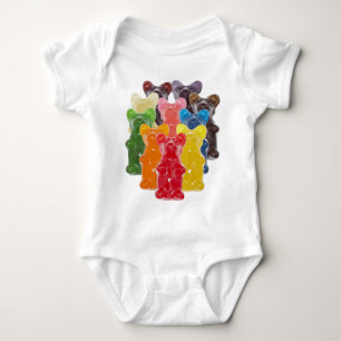 rainbow colours candy lover gummy bear baby bodysuit