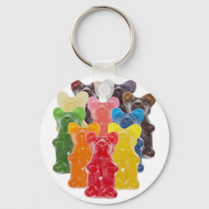 rainbow colours candy lover gummy bear key ring