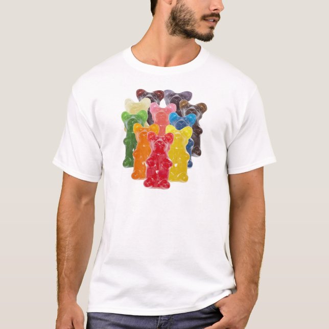 rainbow colours candy lover gummy bear T-Shirt (Front)