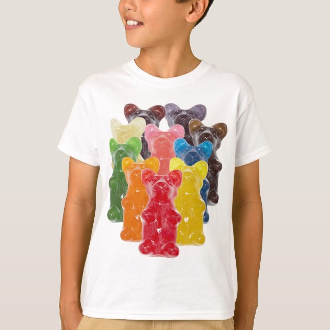 rainbow colours candy lover gummy bear T-Shirt (Front)