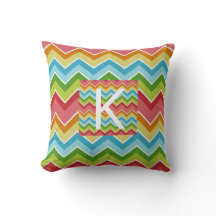 Rainbow colours chevron pattern Monogram