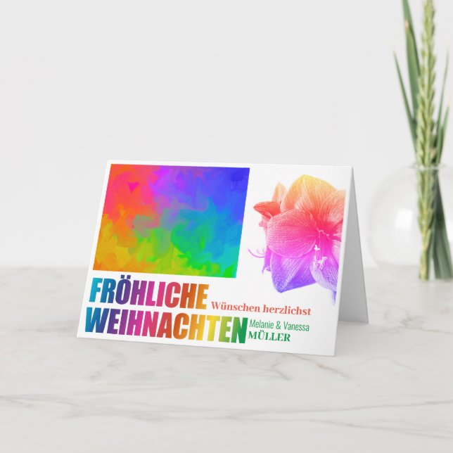 Rainbow colours Christmas Card (Front)