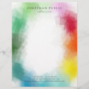 Rainbow Colours Colourful Modern Elegant Template Custom Letterhead