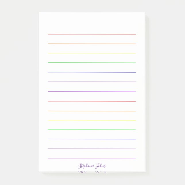 Rainbow Colours Colourful Pretty Cute Monograms Na Post-it Notes (Front)