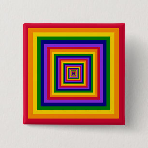 Rainbow Colours Combination / Mix of Nested Square 15 Cm Square Badge