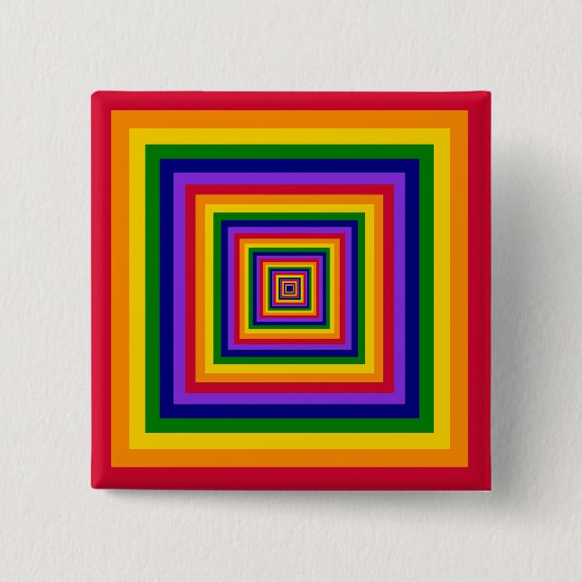 Rainbow Colours Combination / Mix of Nested Square 15 Cm Square Badge (Front)