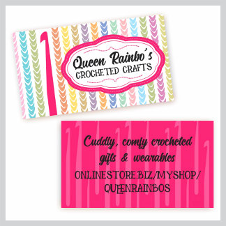 Rainbow colours crochet hook yarn strings business card