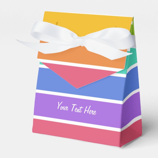 Rainbow Colours custom favour boxes (Front Side)