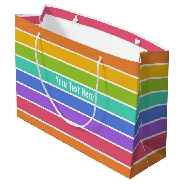 Rainbow Colours custom gift bag - large (Back Angled)