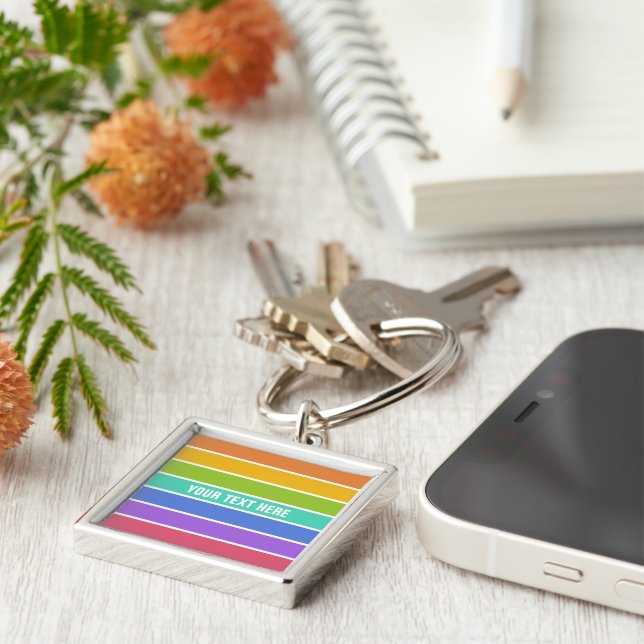 Rainbow Colours custom key chains (Side)