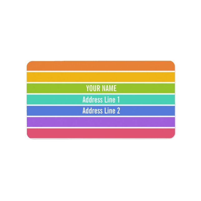 Rainbow Colours custom labels (Front)