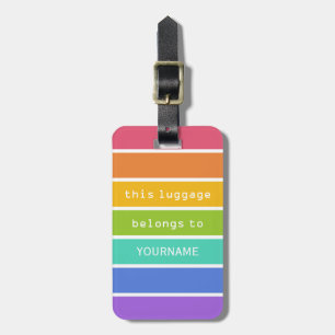Rainbow Colours custom luggage tag