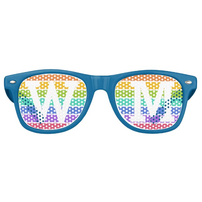 Rainbow Colours custom monogram party shades (Front)