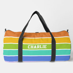 Rainbow Colours custom name Duffle Bag