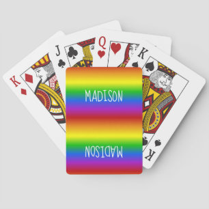 Rainbow Colours custom name playing cards