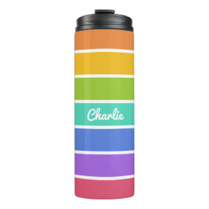 Rainbow Colours custom name tumbler