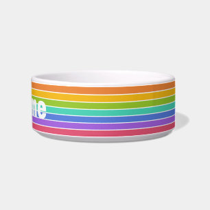 Rainbow Colours custom pet bowls