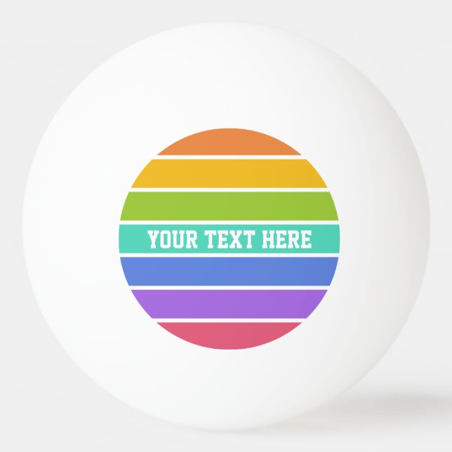 Rainbow Colours custom ping pong balls (Front)