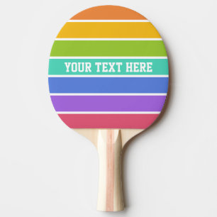 Rainbow Colours custom ping pong paddle