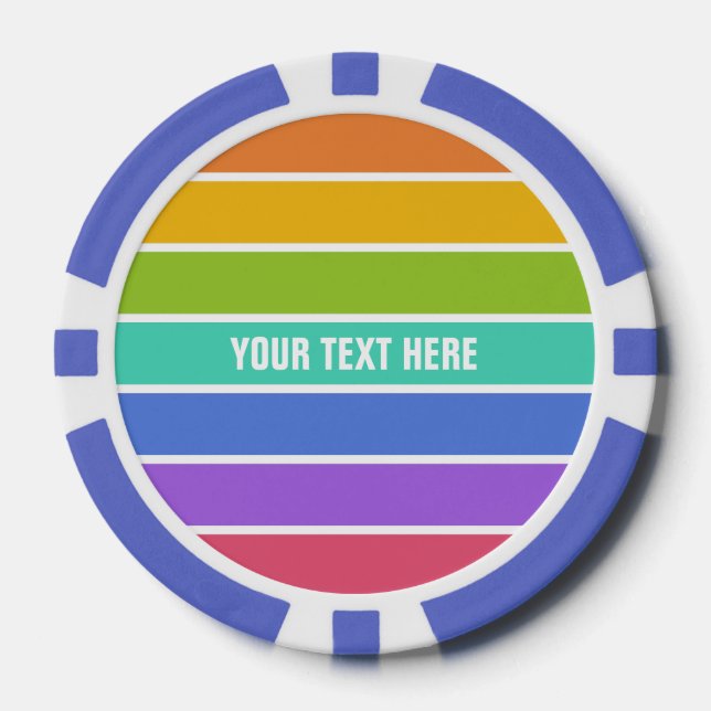 Rainbow Colours custom poker chips (Front)